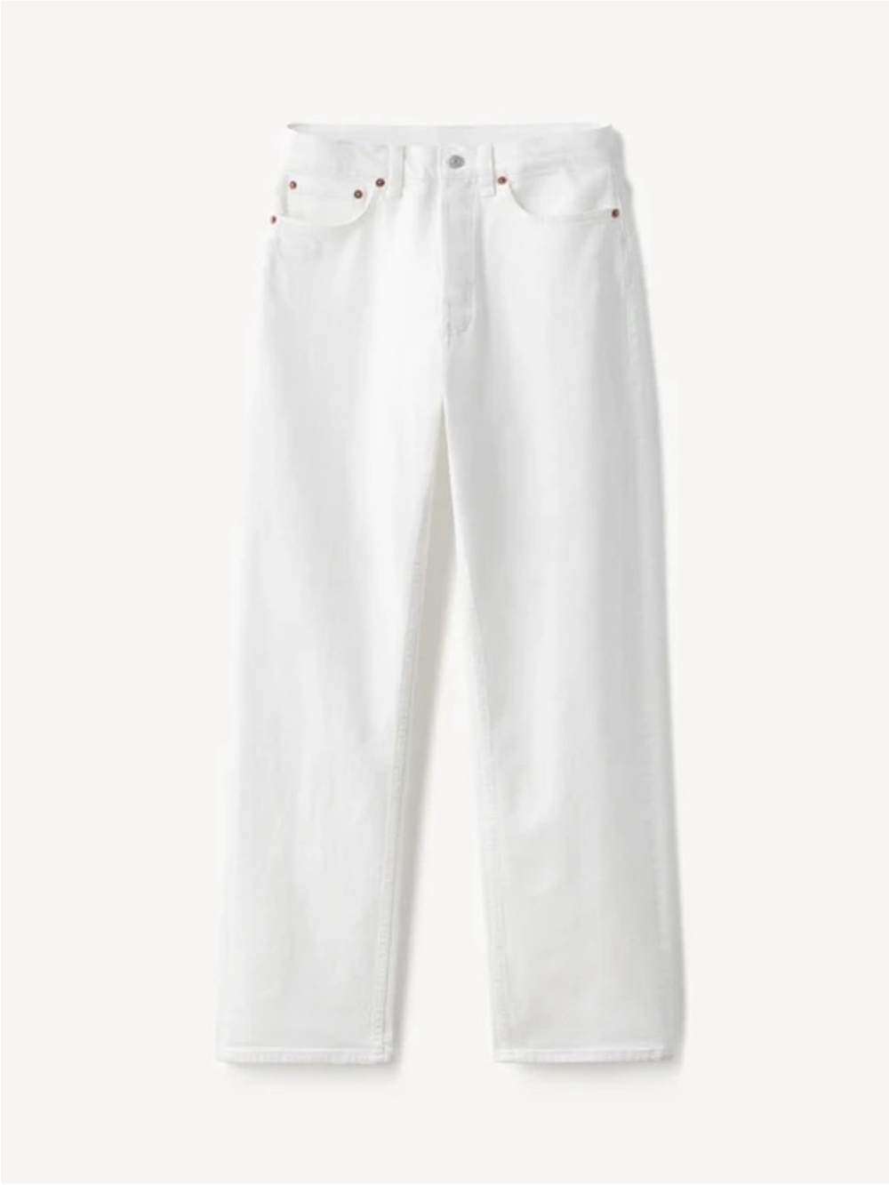 Buck Mason White High-Rise Straight Jeans